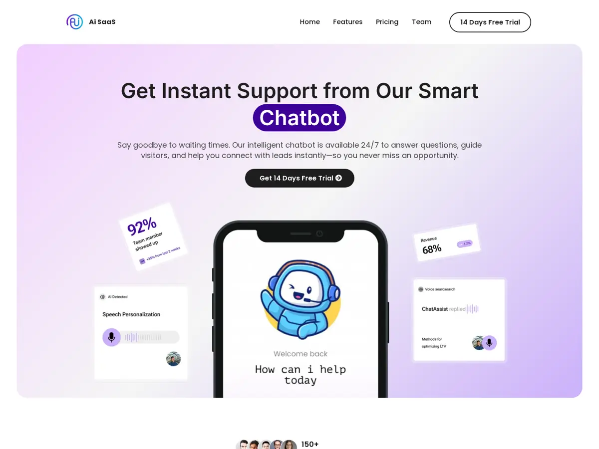 AI SaaS App Website GoHighLevel template preview