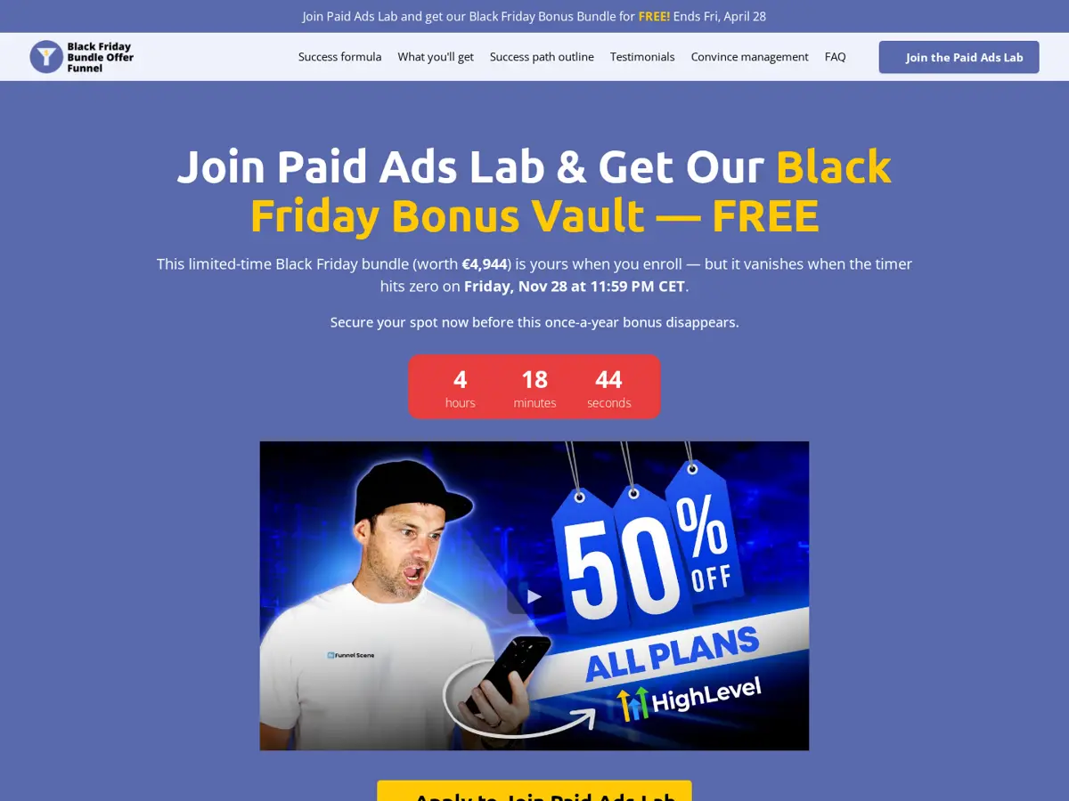 Black Friday Bundle Funnel