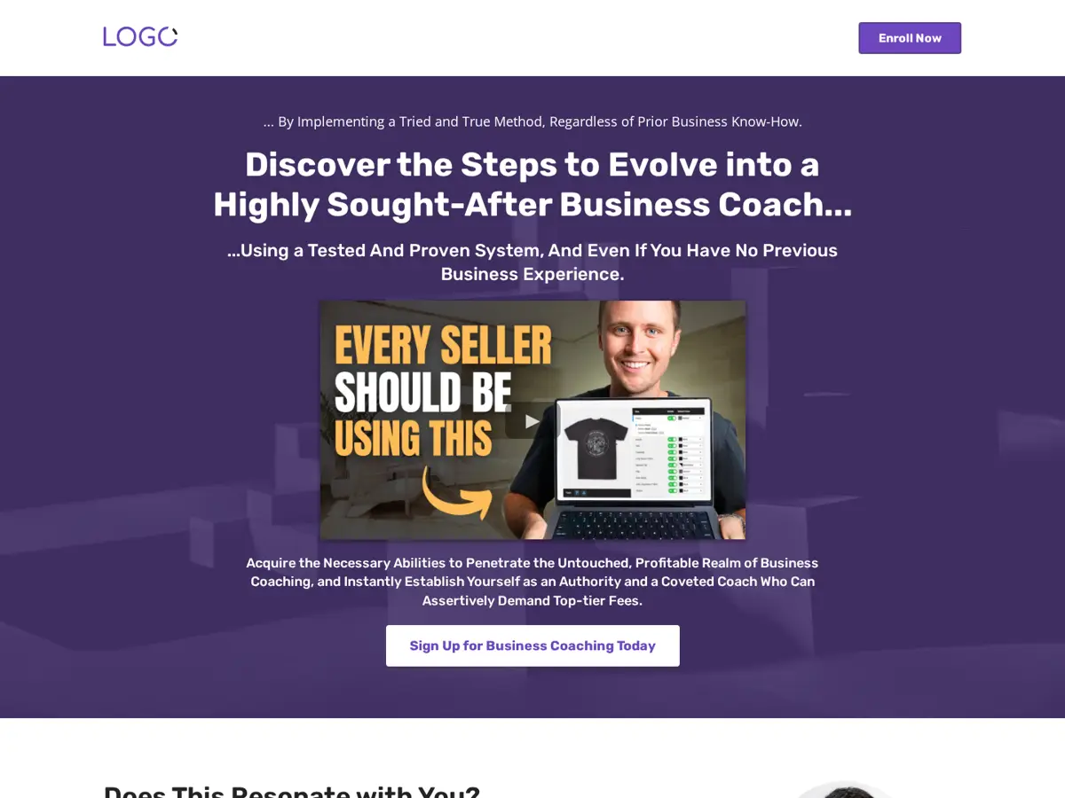 Coaching Accelerator Sales Funnel GoHighLevel template preview