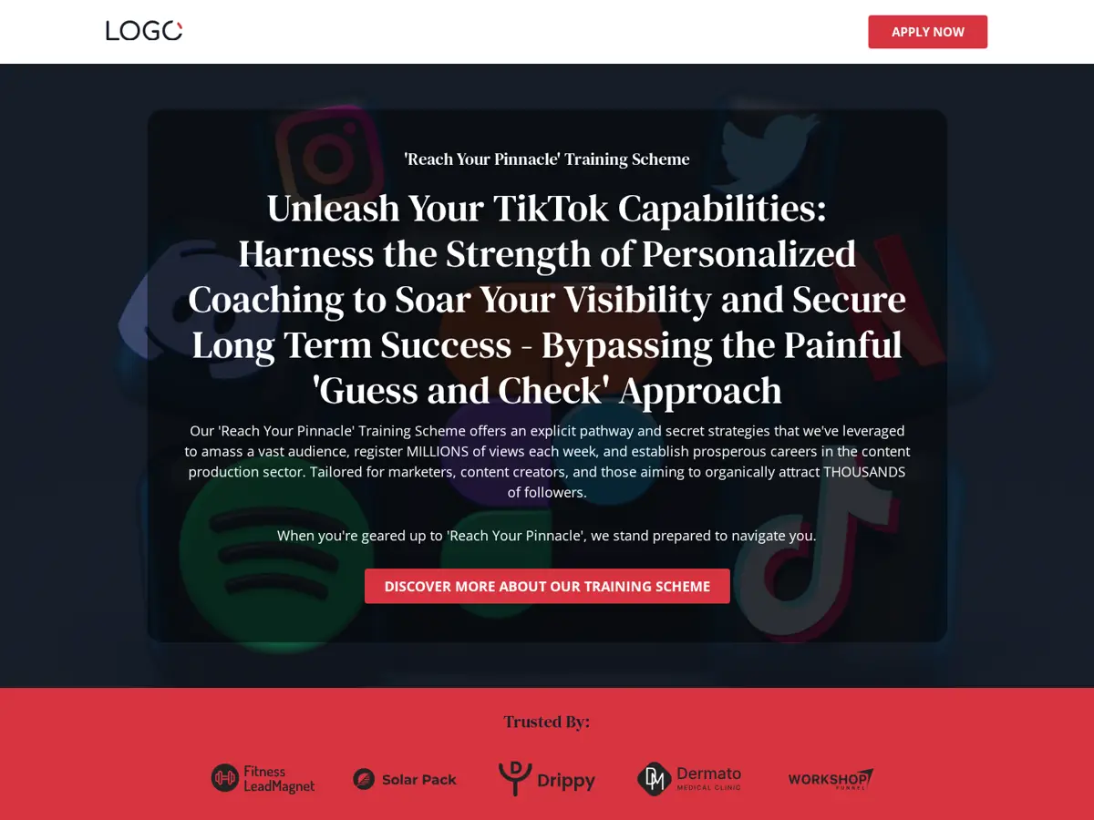 Coaching Funnel Red GoHighLevel template preview