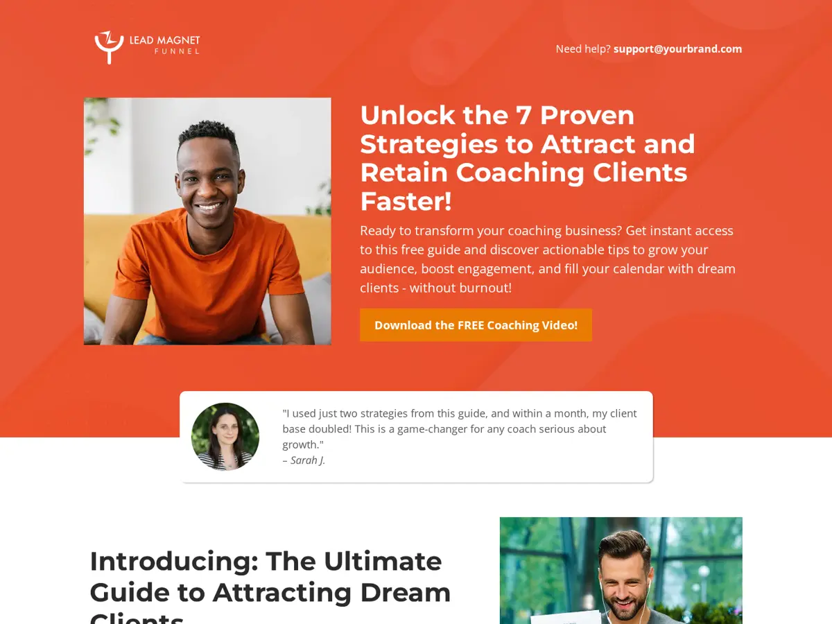 Coaching Lead Magnet Funnel GoHighLevel template preview