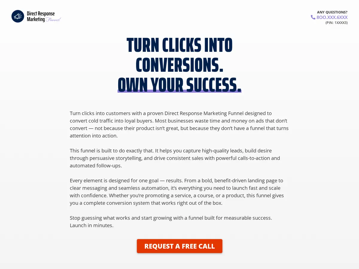 Direct Response Marketing Funnel