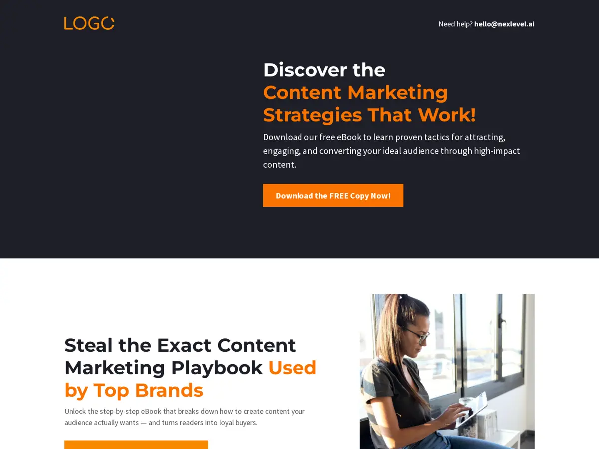 eBook Funnel Clean GoHighLevel template preview