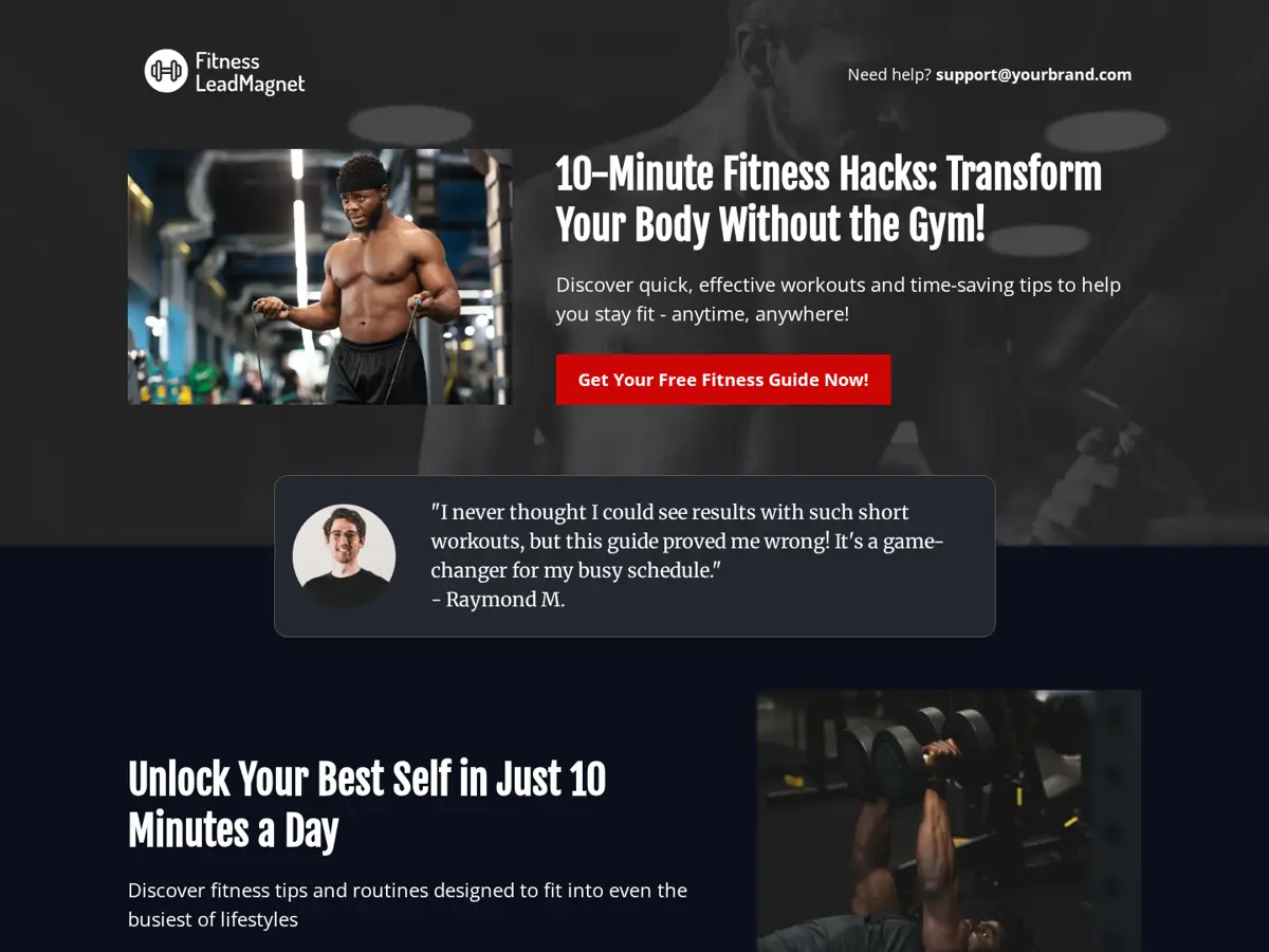 Fitness Lead Magnet Funnel Dark