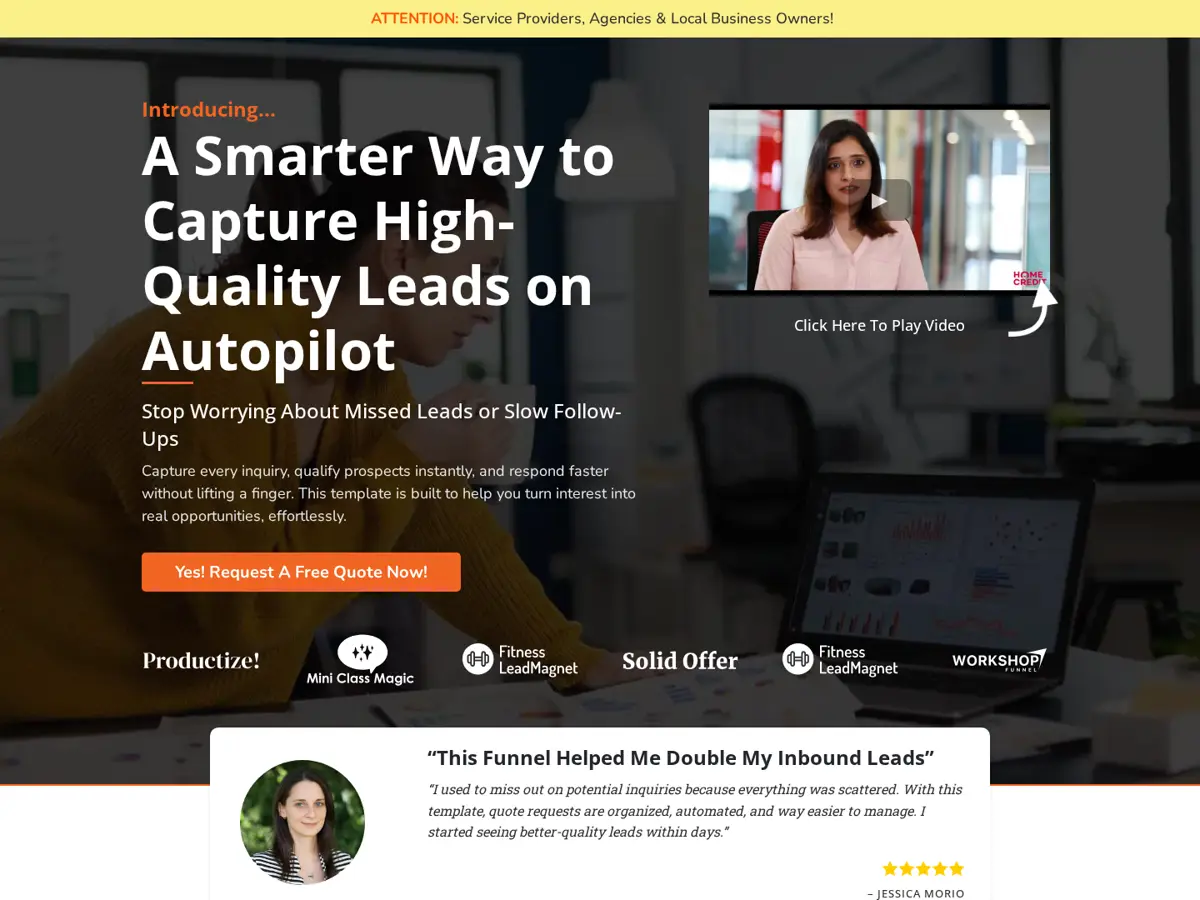 Get a Free Quote funnel