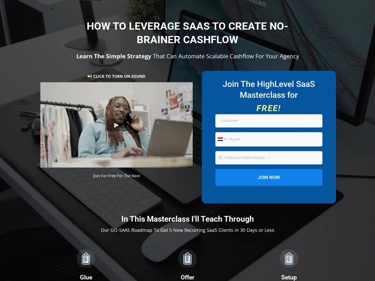 Impact Masterclass Funnel GoHighLevel template preview
