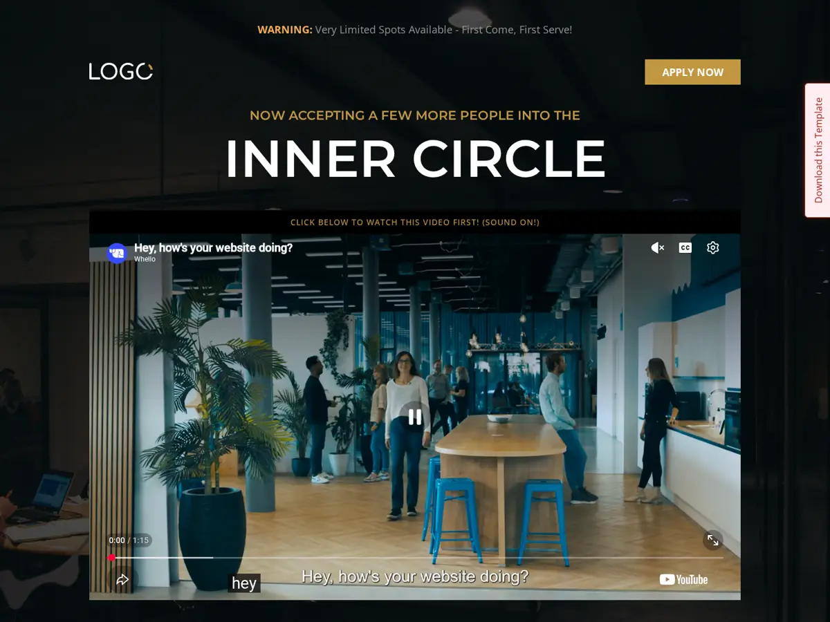 Inner Circle Application Funnel
