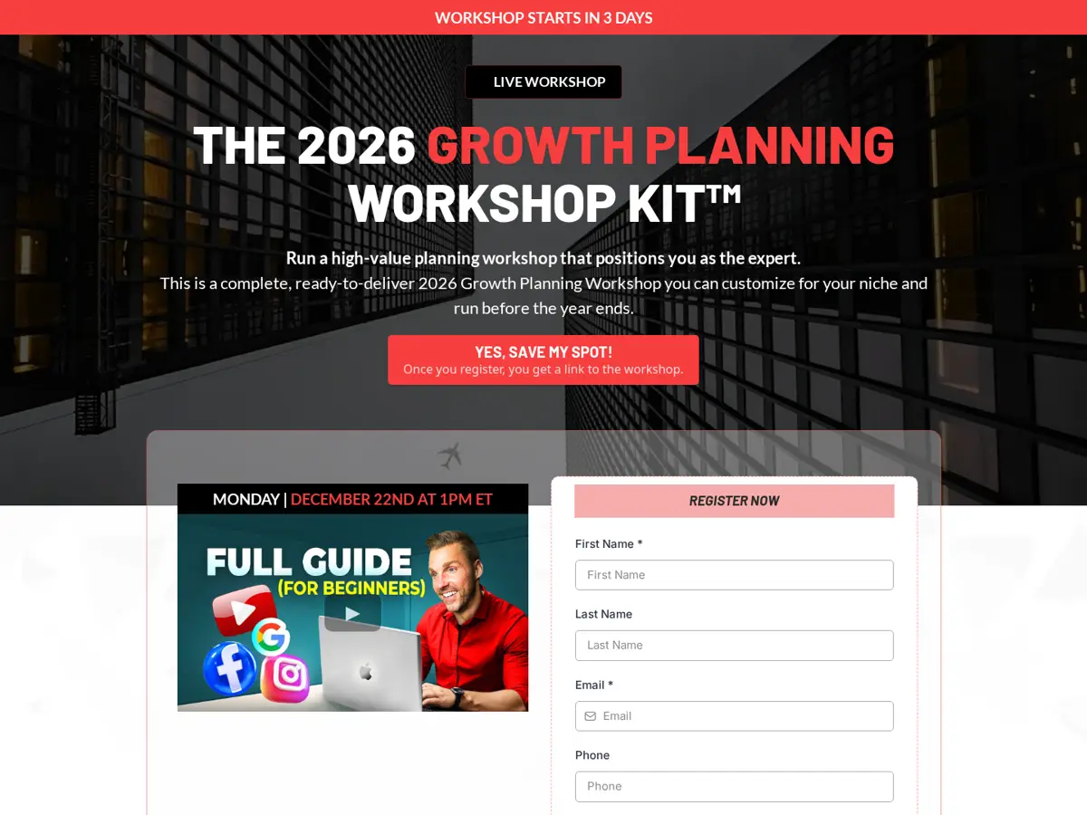 Mid Ticket Workshop Funnel
