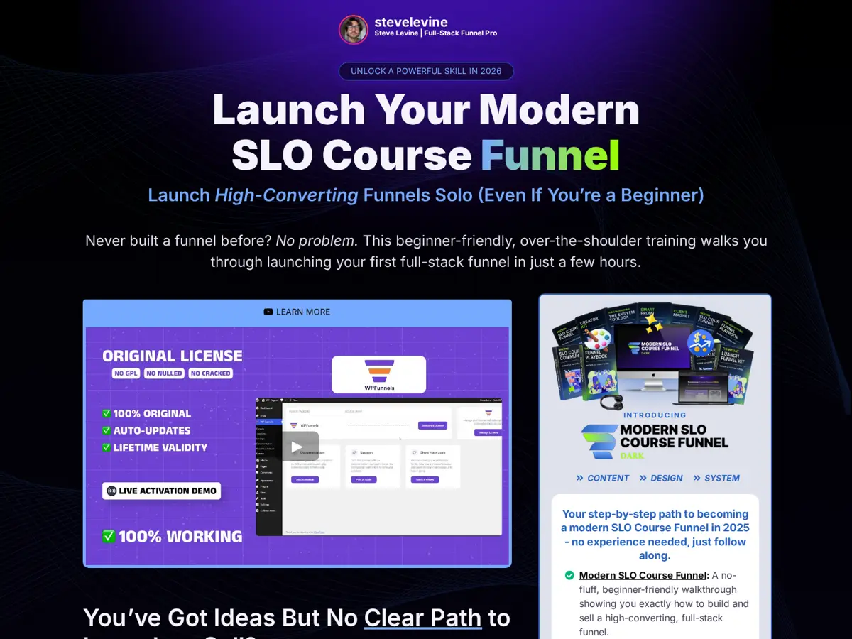 Modern SLO Course Funnel Dark
