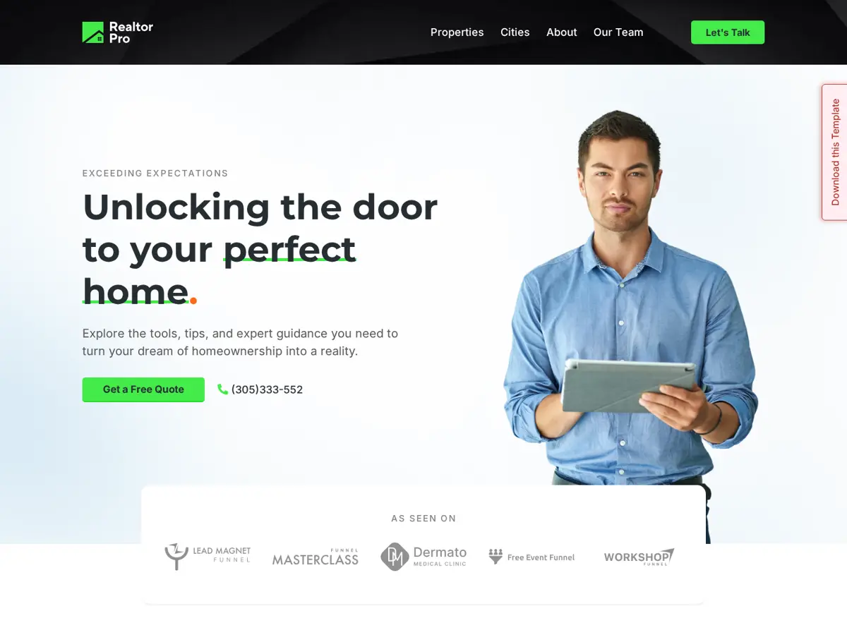 Realtor Pro One Page Website