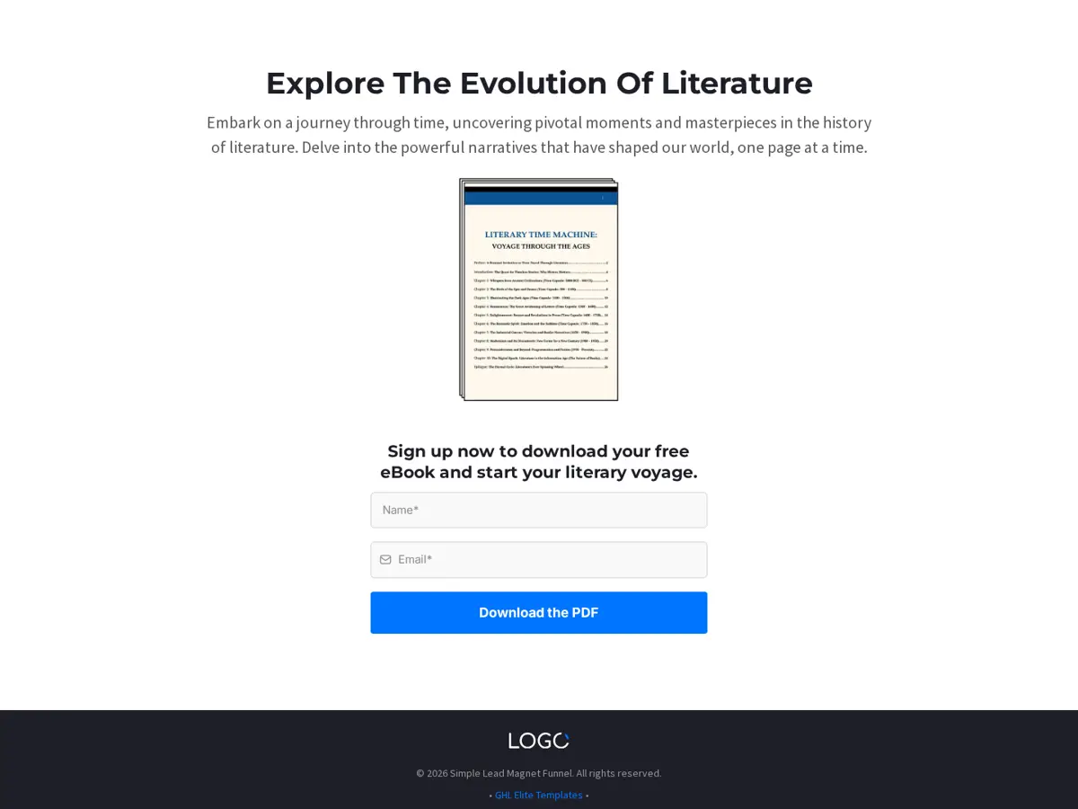 Simple Lead Magnet Funnel GoHighLevel template preview
