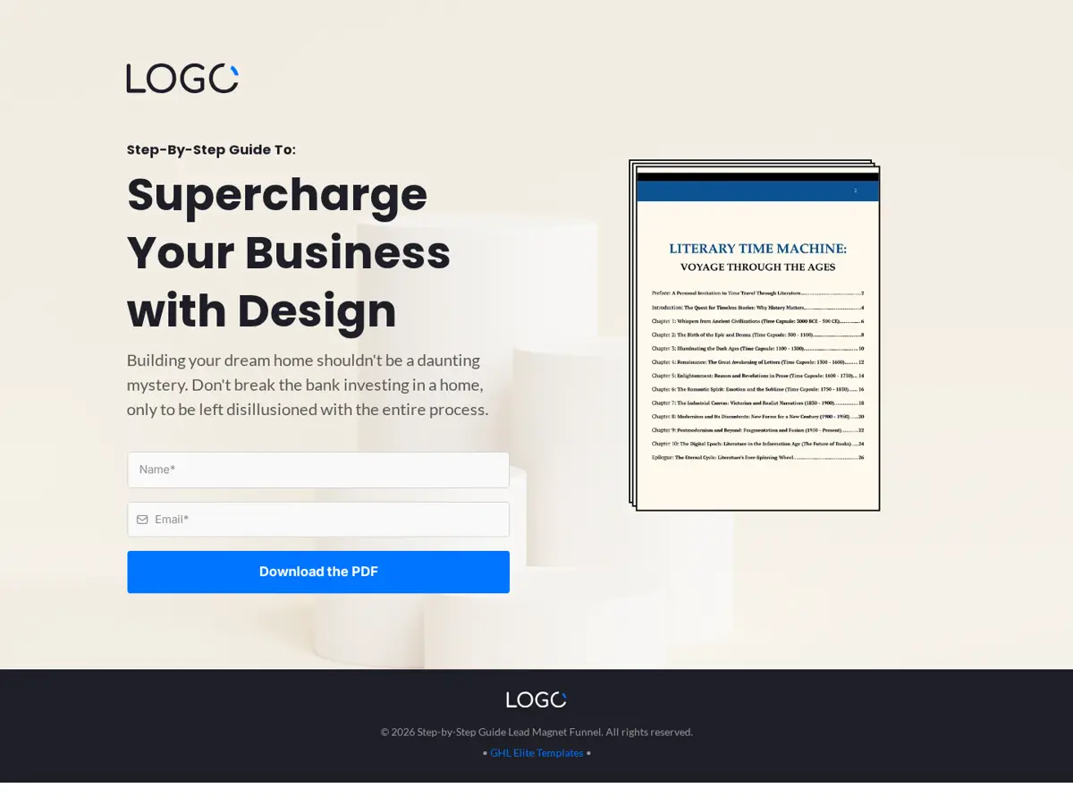 Step-by-Step Guide Lead Magnet Funnel GoHighLevel template preview