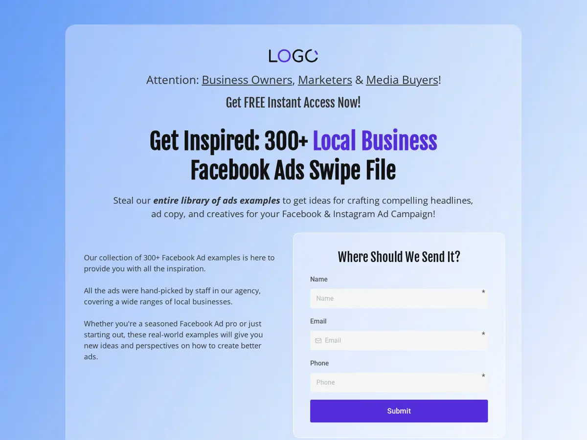 Swipe Files Lead Magnet Funnel