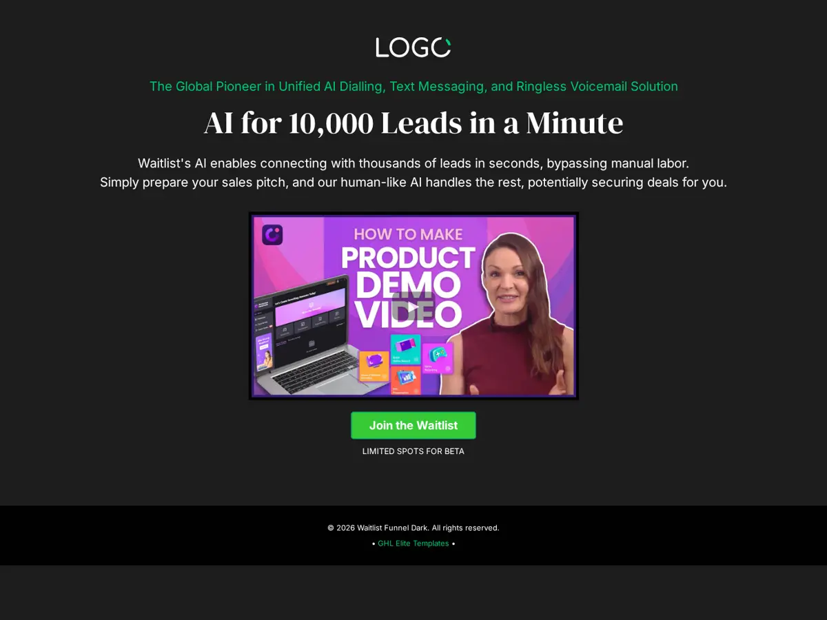 Waitlist Funnel Dark