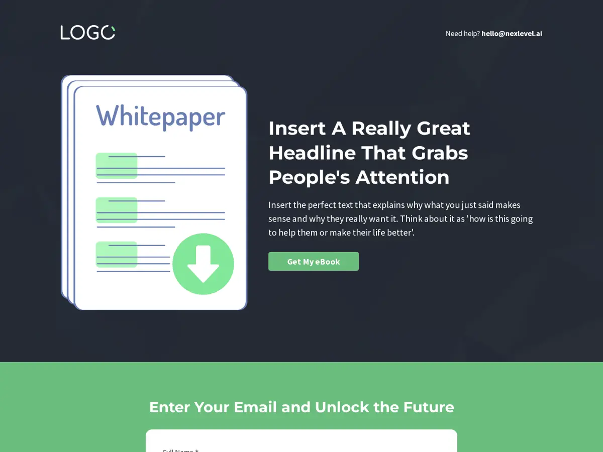 Whitepaper Lead Magnet Funnel GoHighLevel template preview
