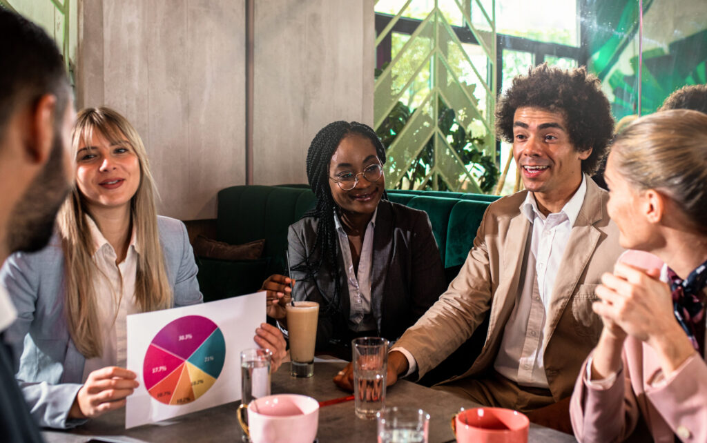 Group of people discussing about marketing plan