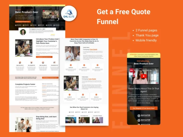 Get a Free Quote funnel - GHLElite – Gohighlevel Website & Funnel Templates